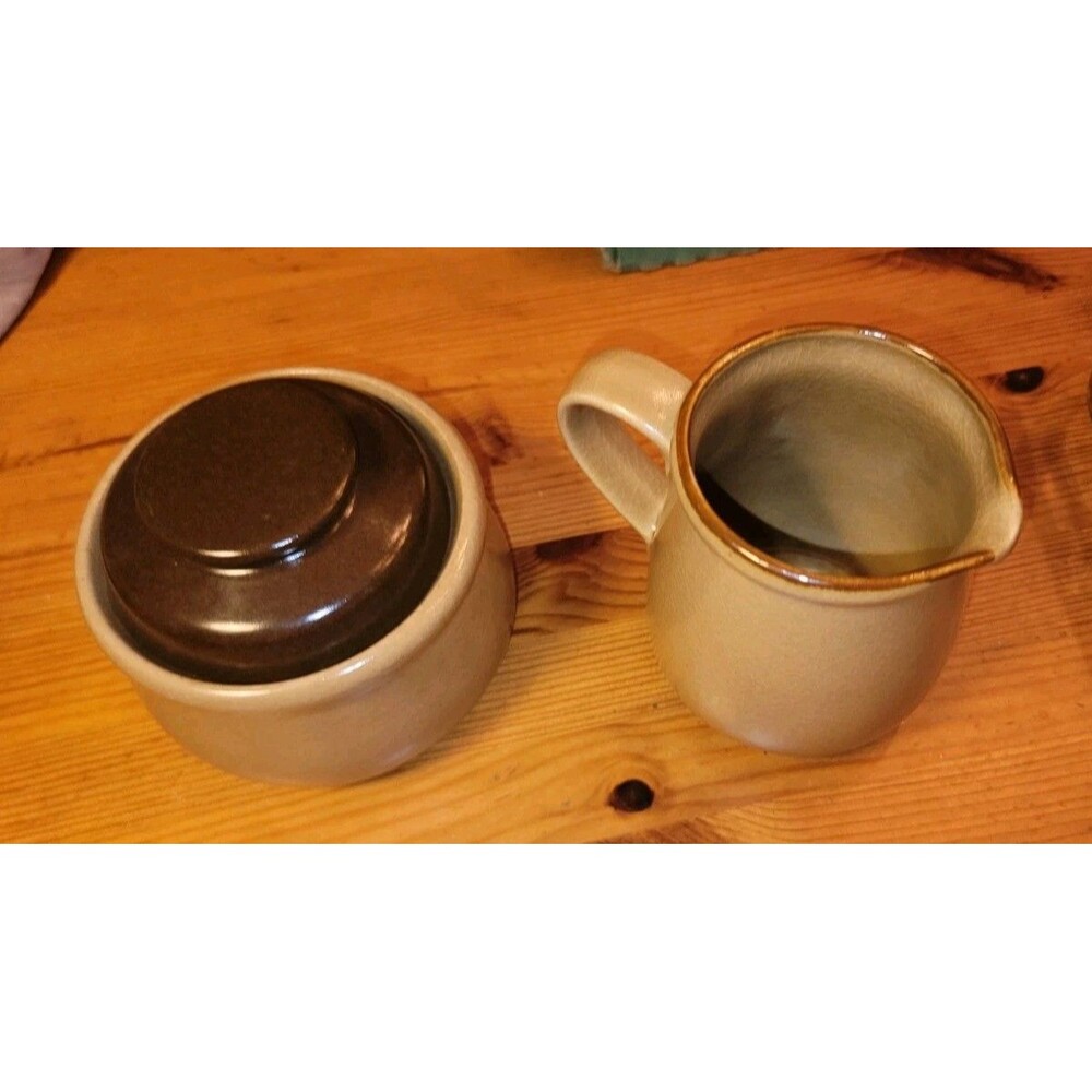 Hearthside Stoneware Japan Hand Painted GlazeCream & Sugar Set Vintage Mint cond